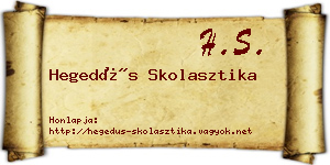 Hegedűs Skolasztika névjegykártya